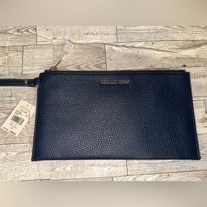 New Michael Kors  Dark Blue Leather Pouch